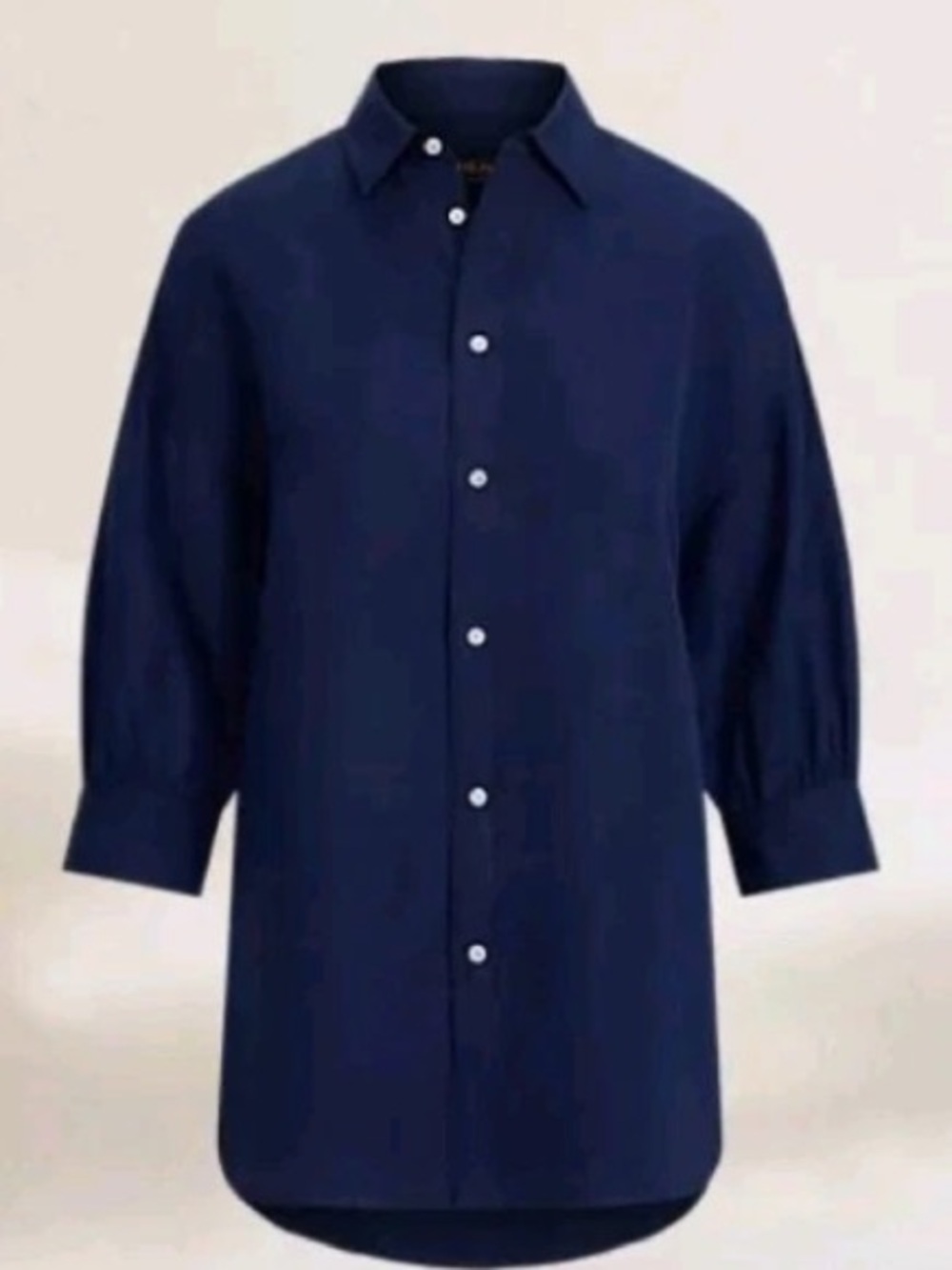 Polo Ralph Lauren Navy Blue Linen Silk Twill Shirt, Size S, NWT